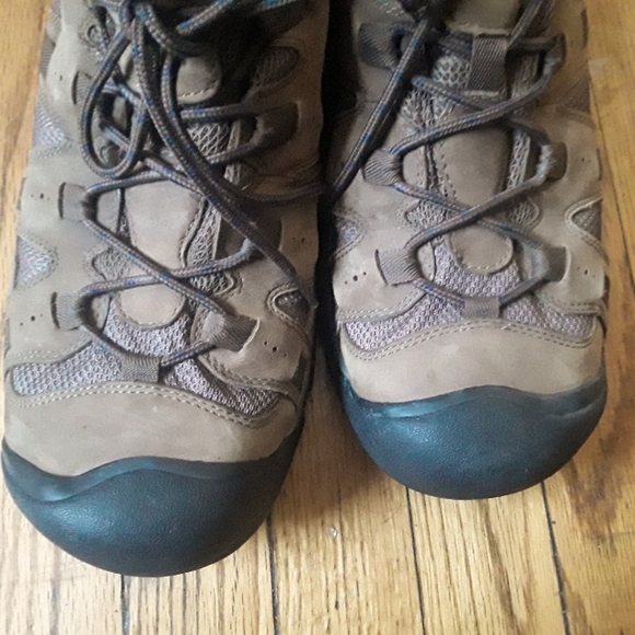 Keen - Men's Brown Soft Leather Steel Toe Hiking Trail Shoes. Size 14 - Picture 7 of 11